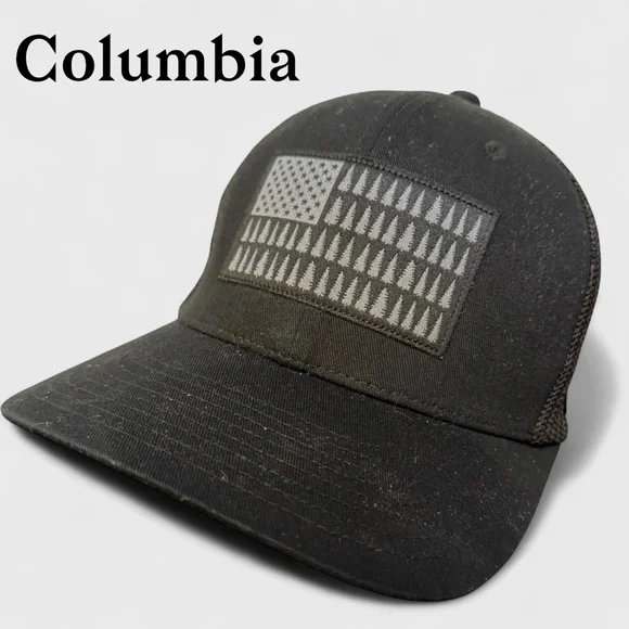 Columbia Black Mesh Tree Flag Hat baseball cap 250th USA America Minimalist - Picture 10 of 10
